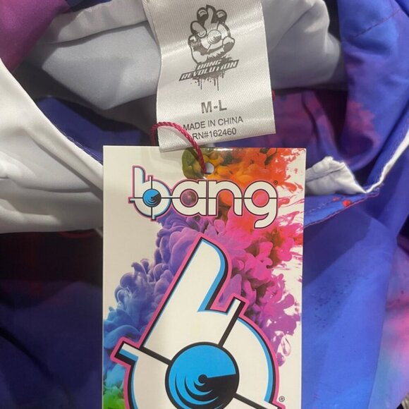 HOT PINK BLUE TIE DYE WINTERBREAKER COAT BANG ENERGY REVOLUTION SIZE M/L - Picture 4 of 16